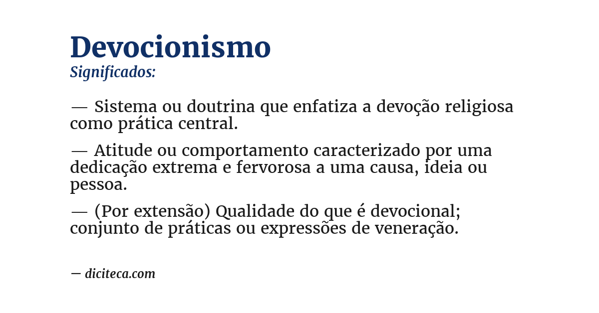 Significado de devocionismo