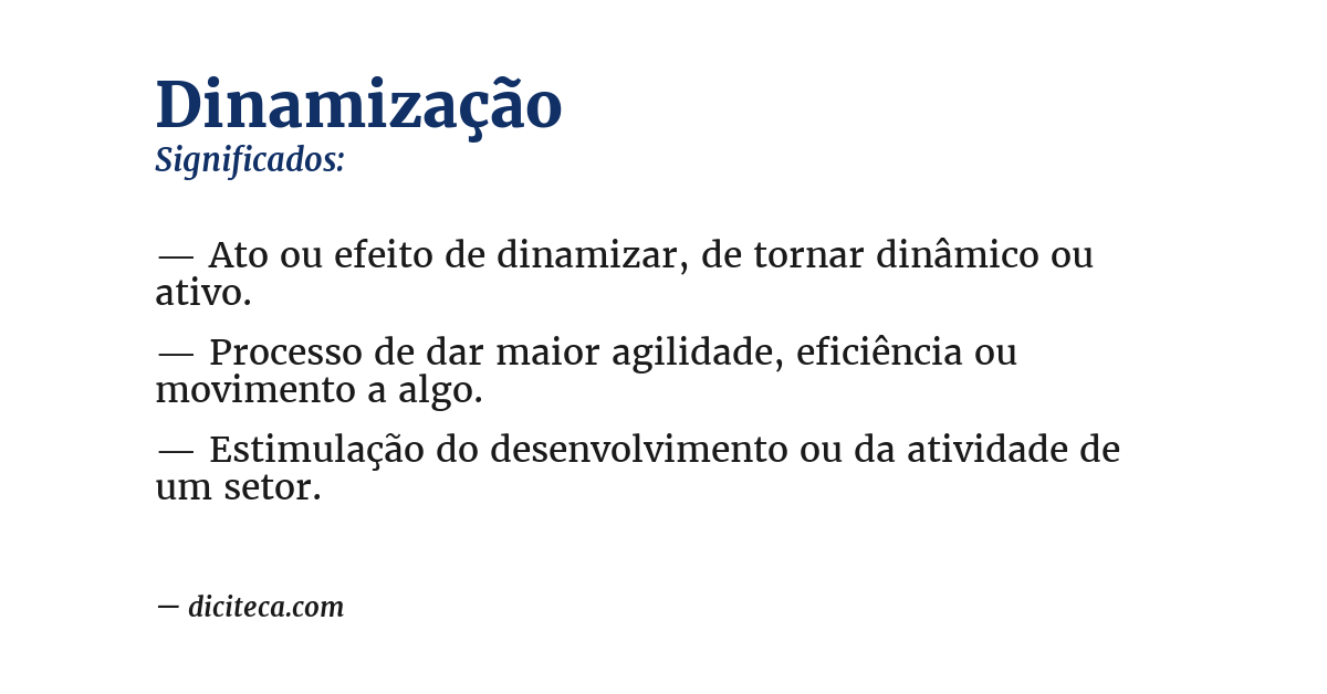 Significado de dinamização