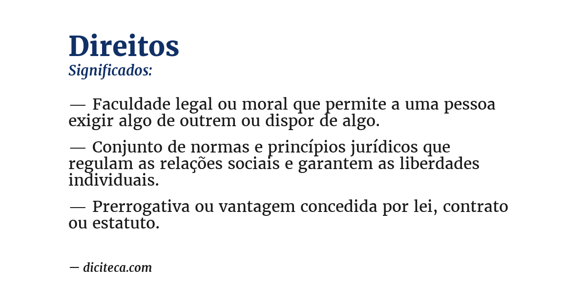 Significado de direitos