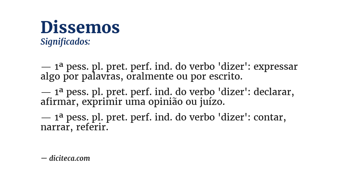 Significado de dissemos