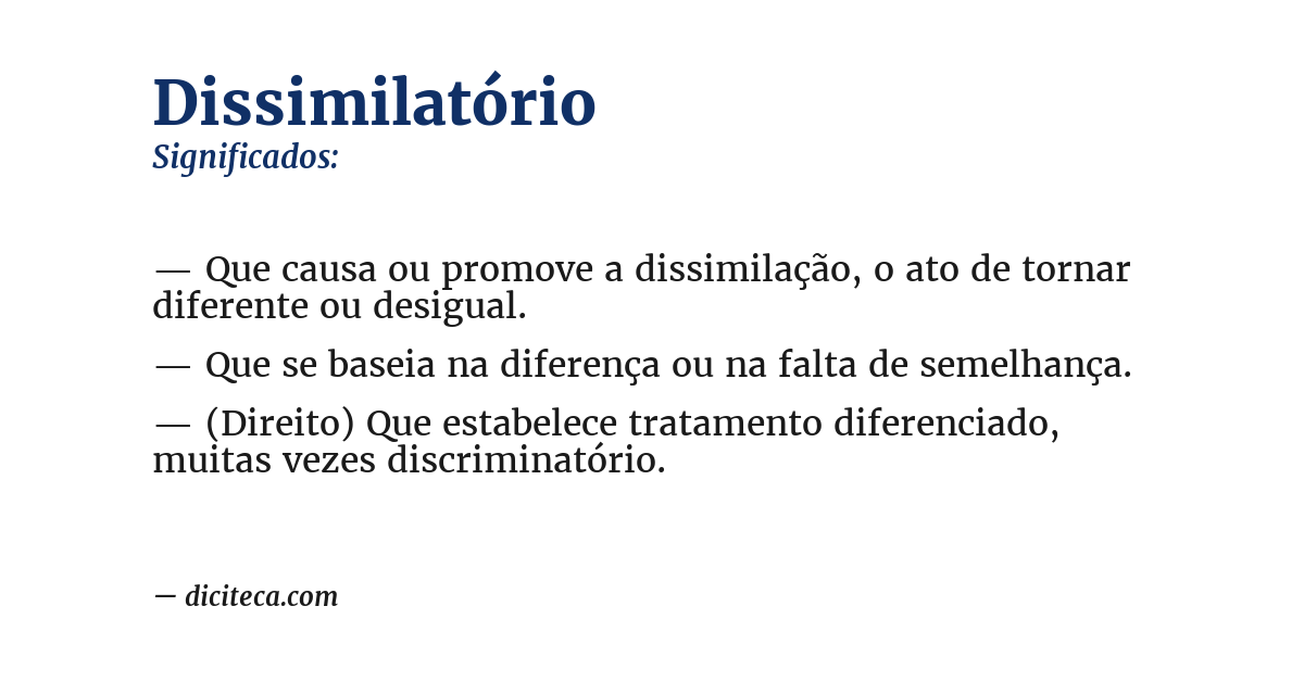 Significado de dissimilatório