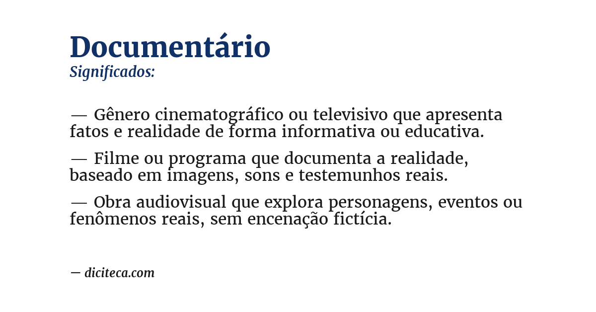 Significado de documentário