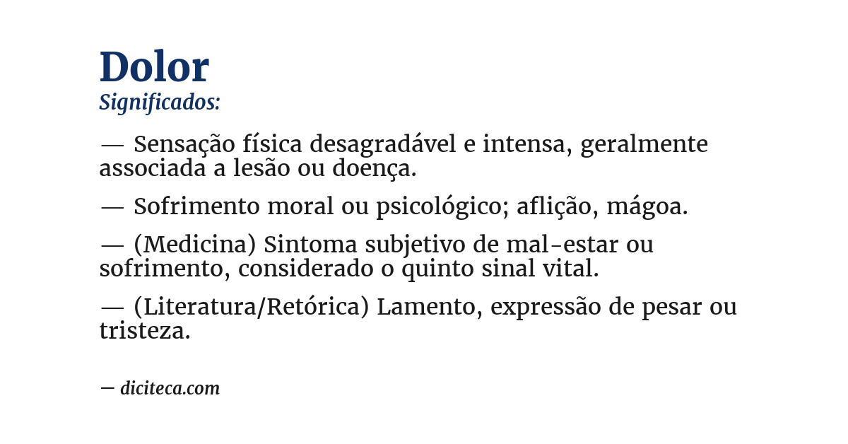 Significado de dolor
