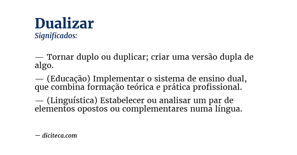 Significado de dualizar