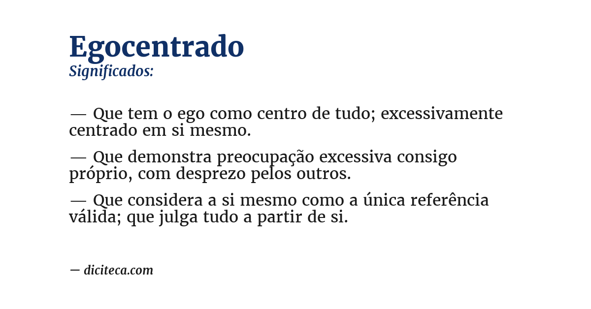 Significado de egocentrado