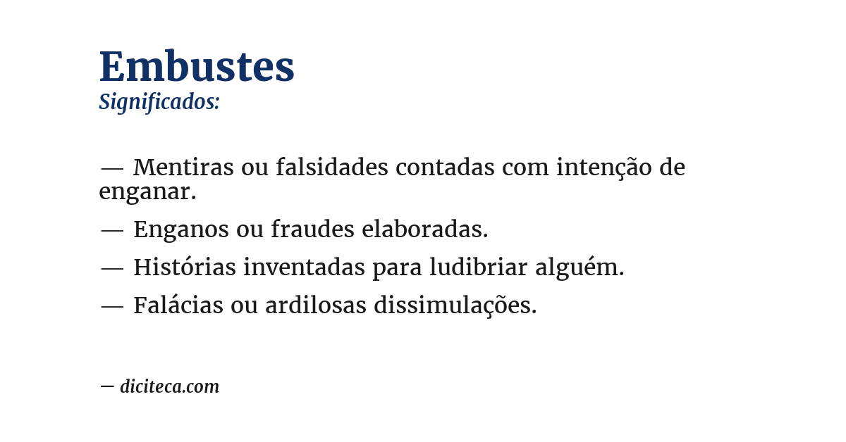 Significado de embustes