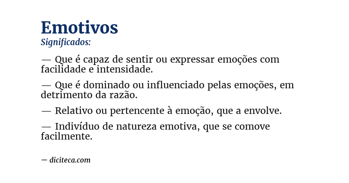 Significado de emotivos
