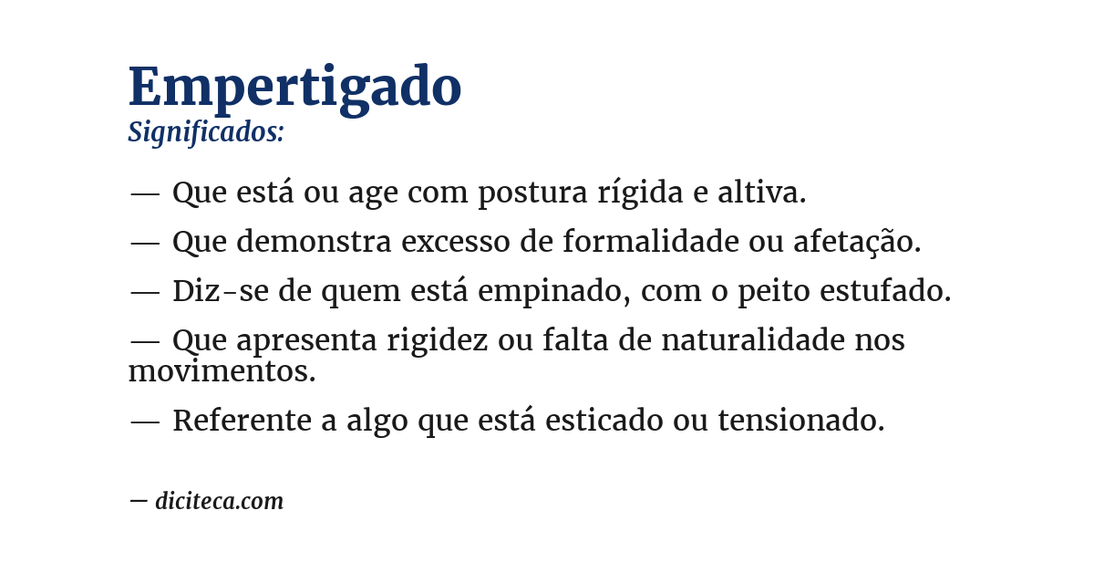 Significado de empertigado