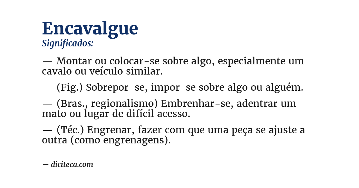 Significado de encavalgue
