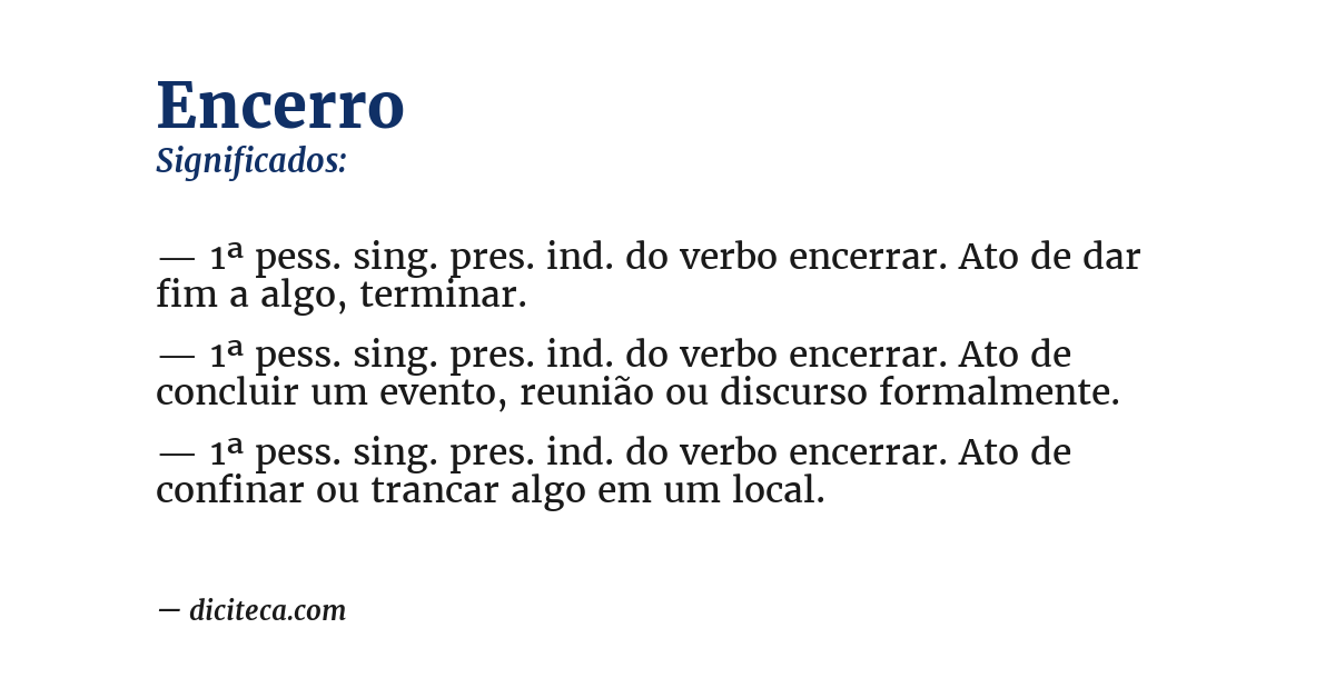 Significado de encerro