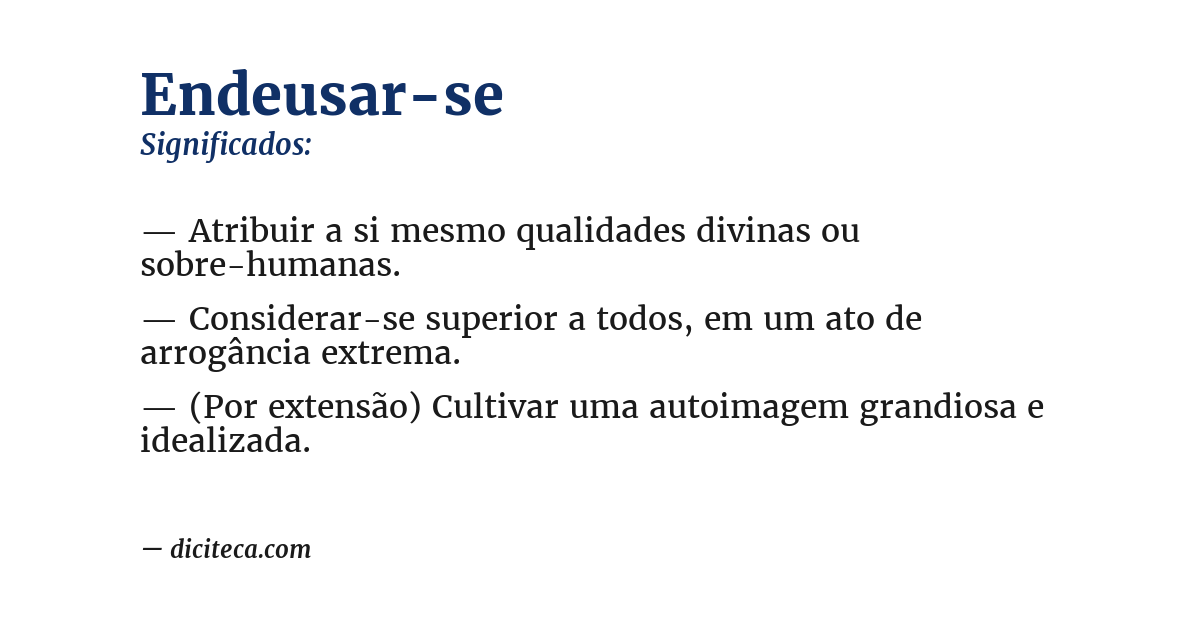 Significado de endeusar-se