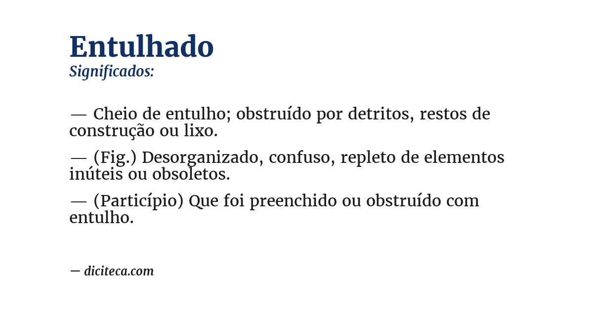 Significado de entulhado