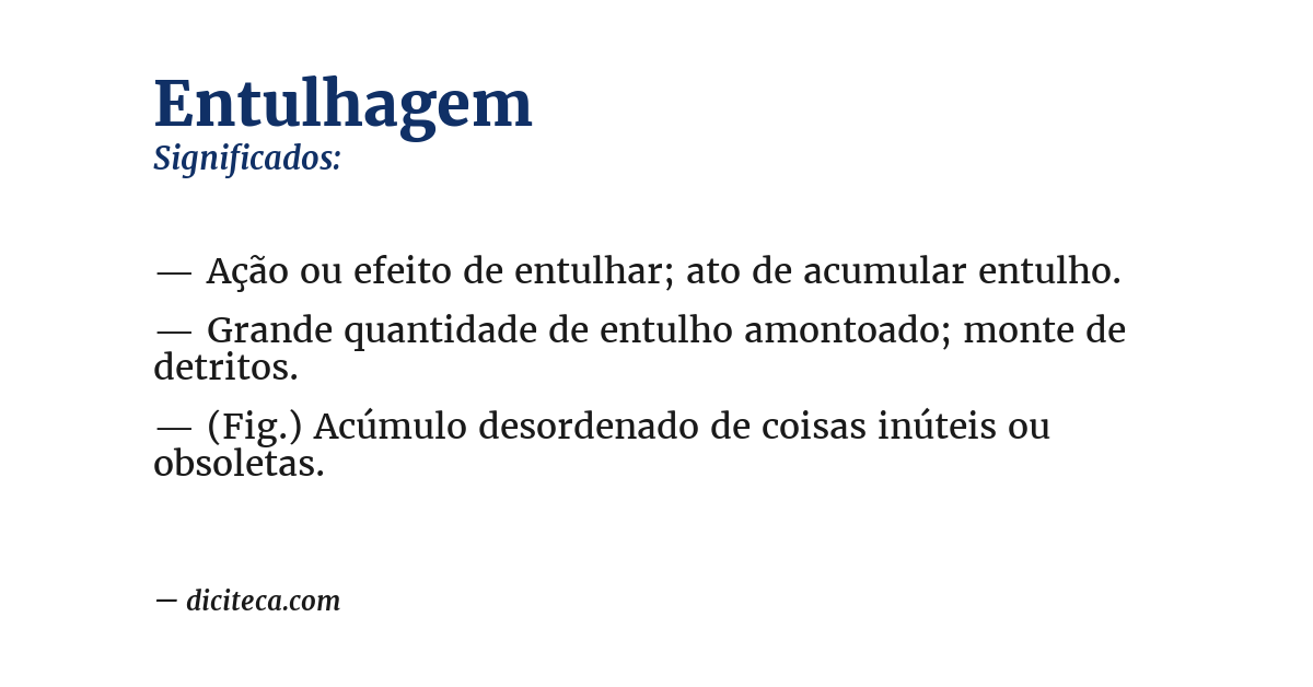 Significado de entulhagem