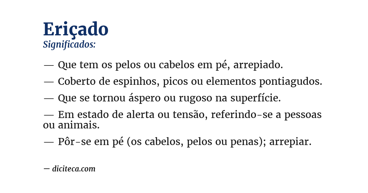 Significado de eriçado