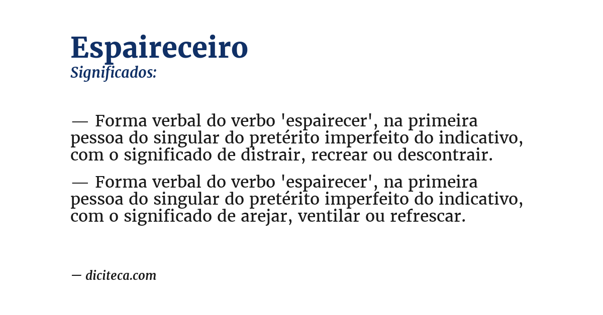 Significado de espaireceiro