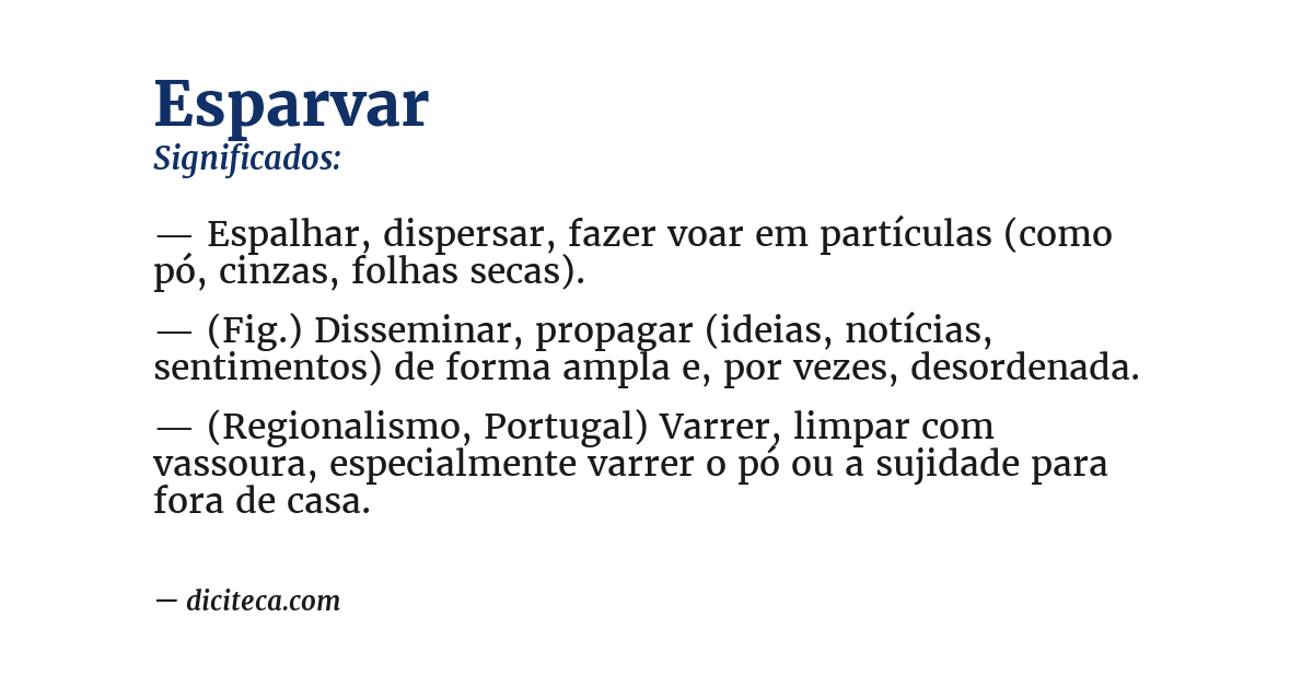 Significado de esparvar