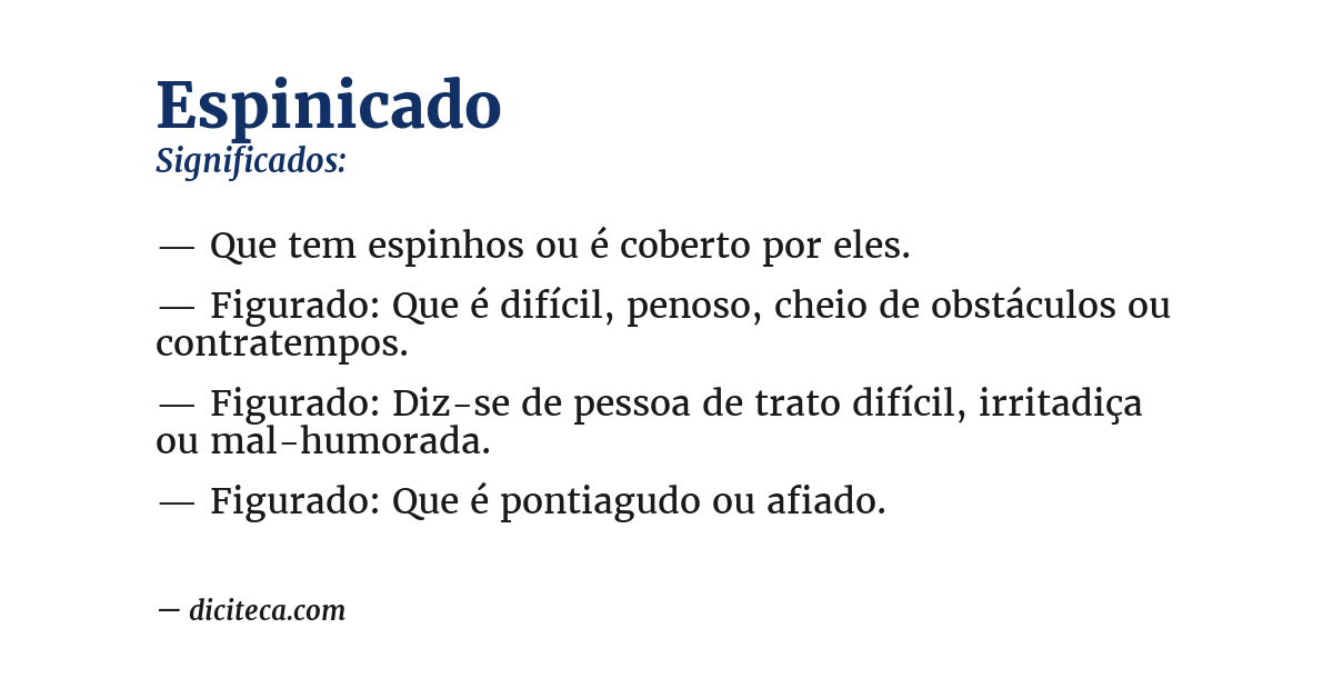 Significado de espinicado