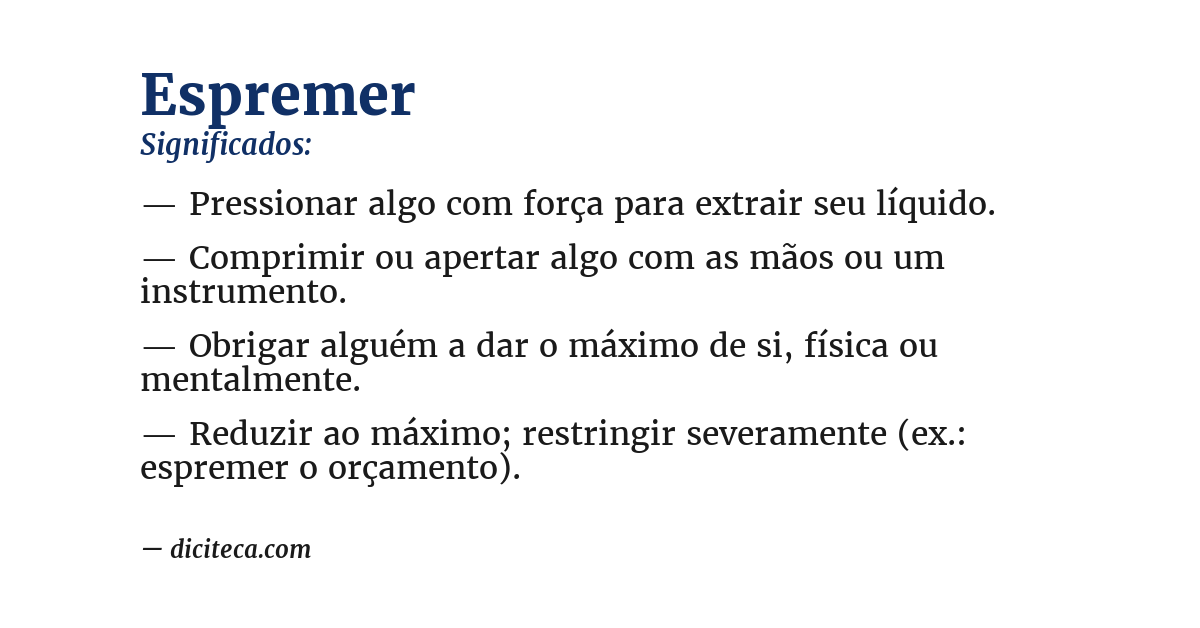 Significado de espremer