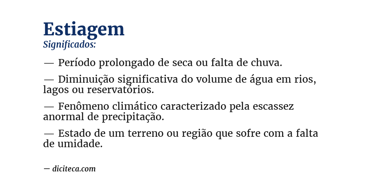 Significado de estiagem