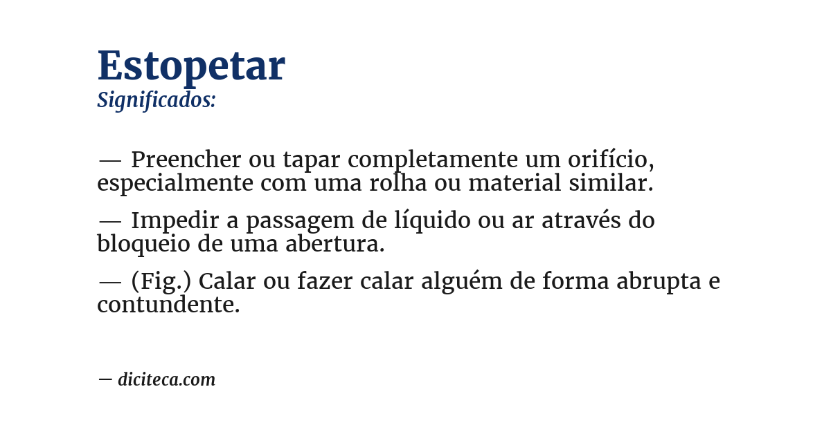 Significado de estopetar