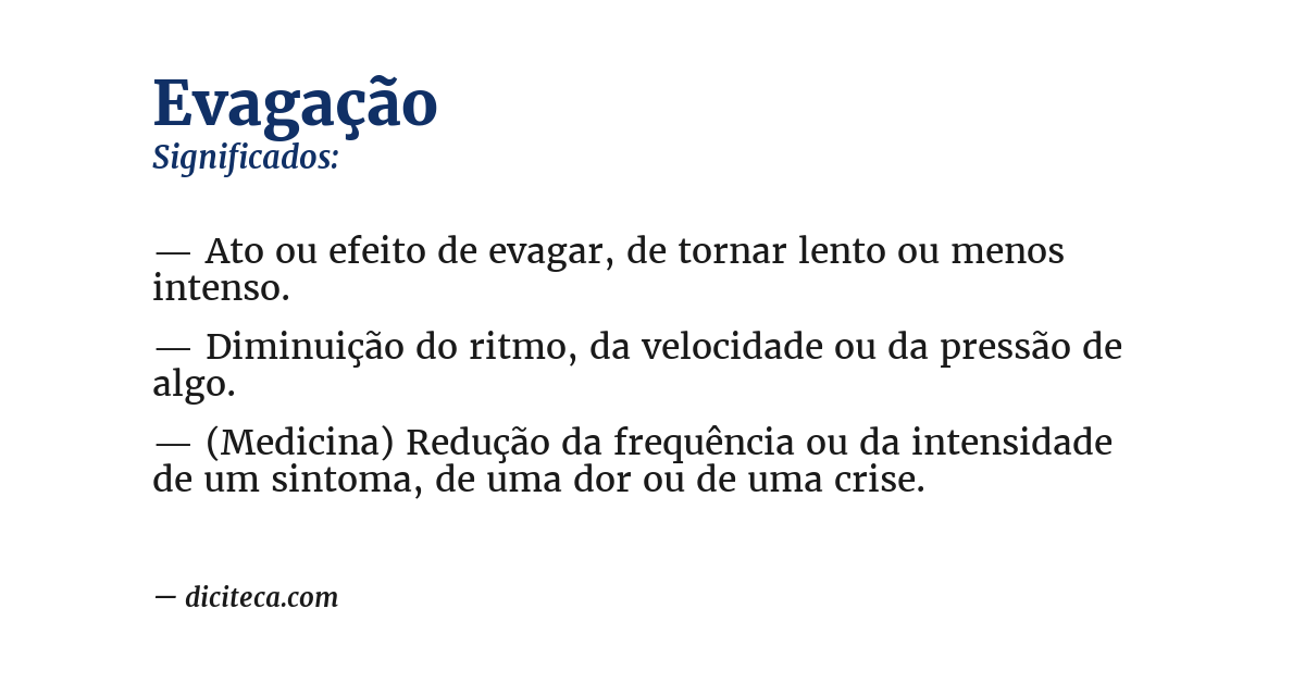 Significado de evagação