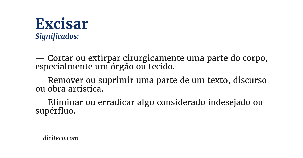 Significado de excisar