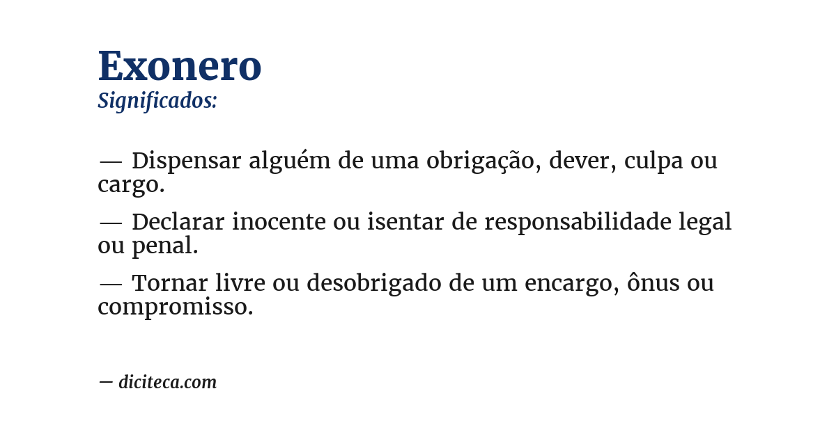 Significado de exonero