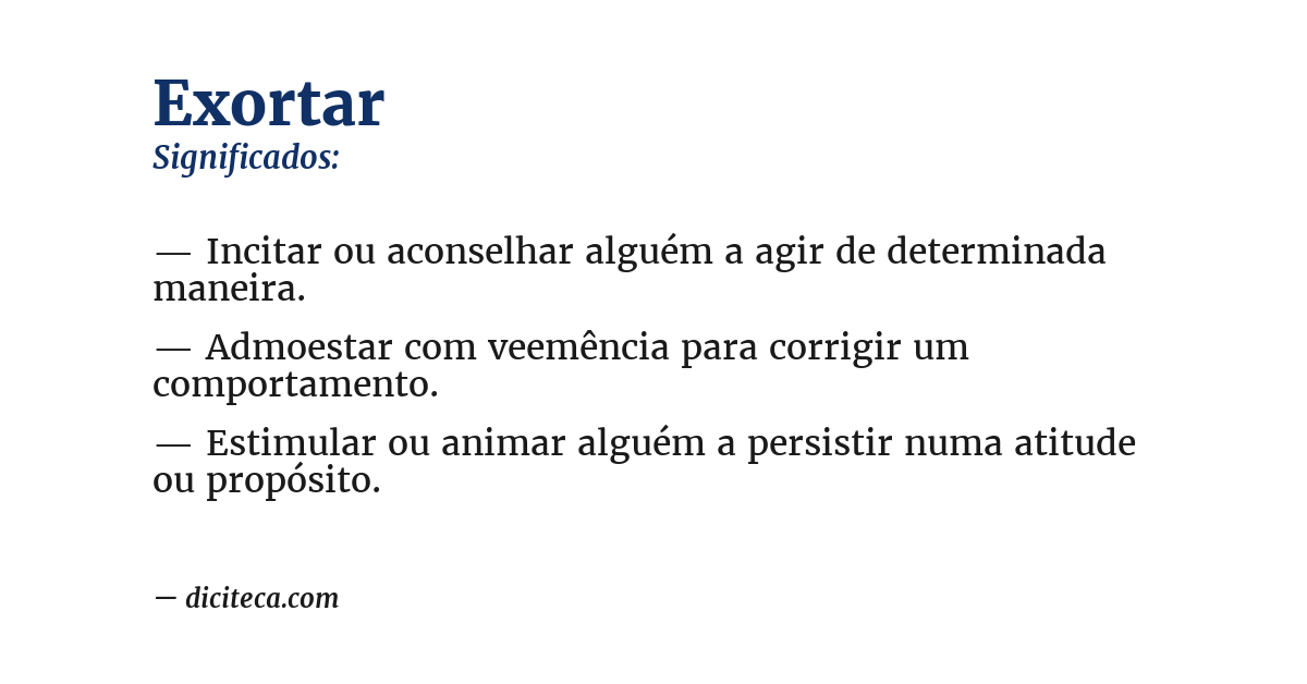 Significado de exortar