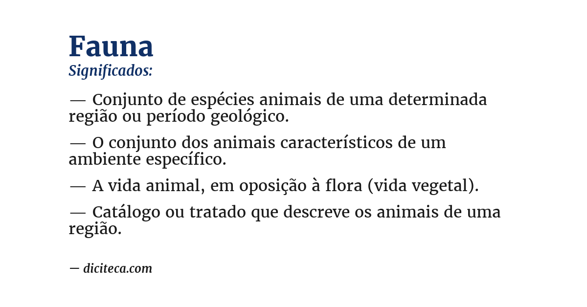 Significado de fauna