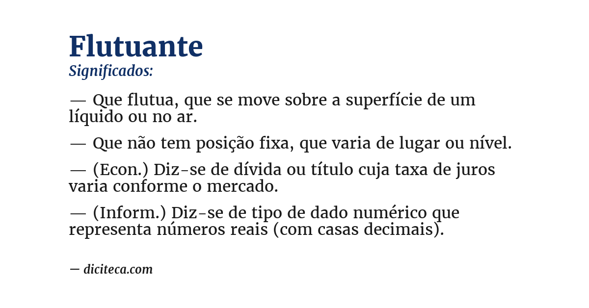 Significado de flutuante