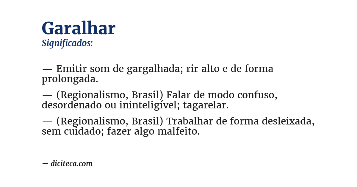 Significado de garalhar