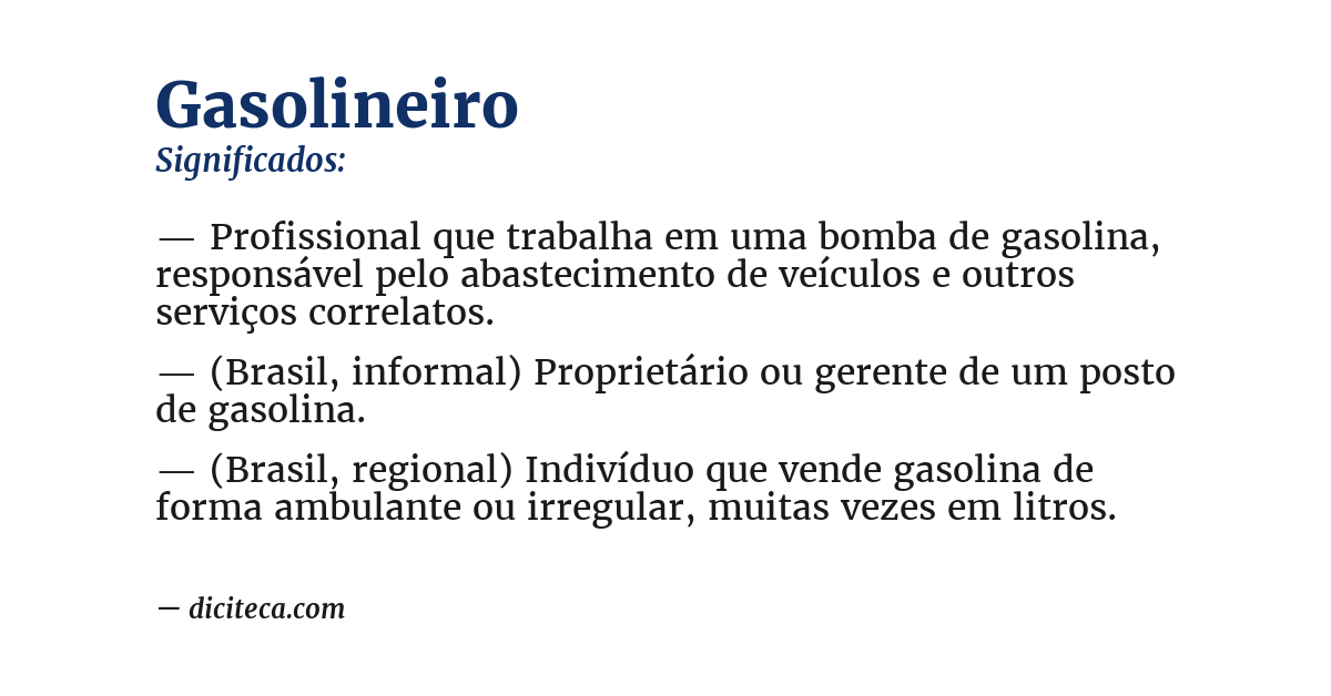 Significado de gasolineiro