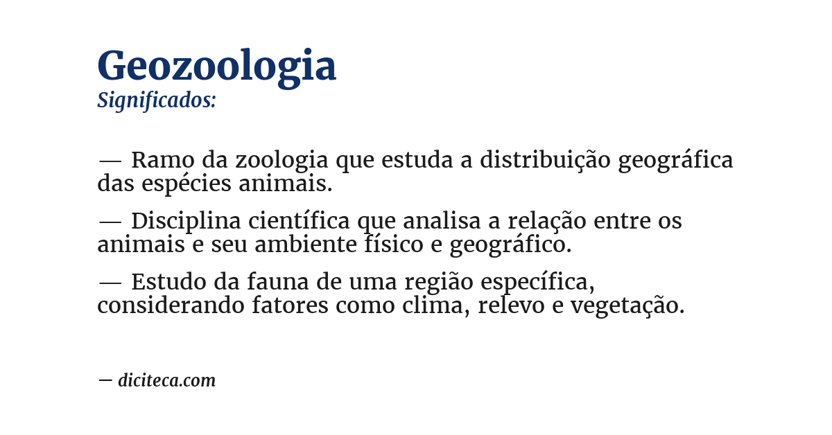 Significado de geozoologia