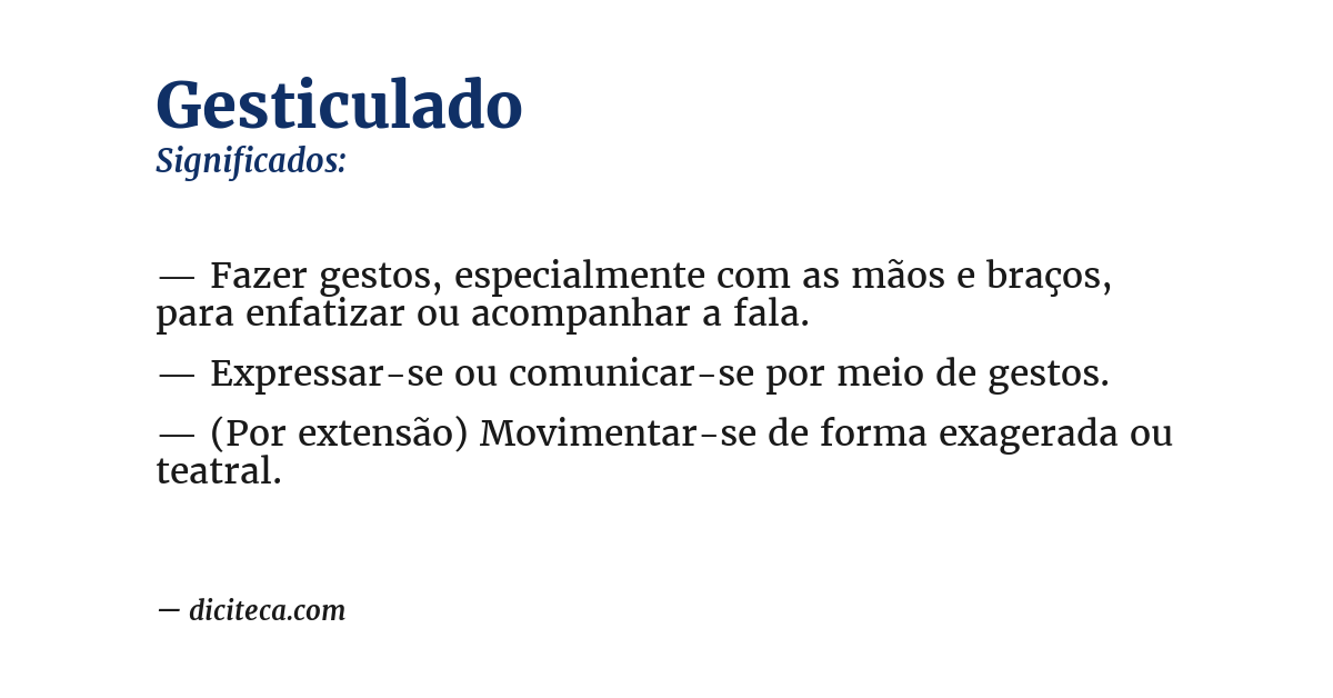 Significado de gesticulado