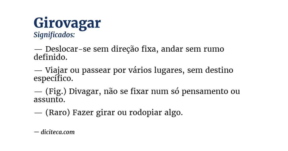 Significado de girovagar