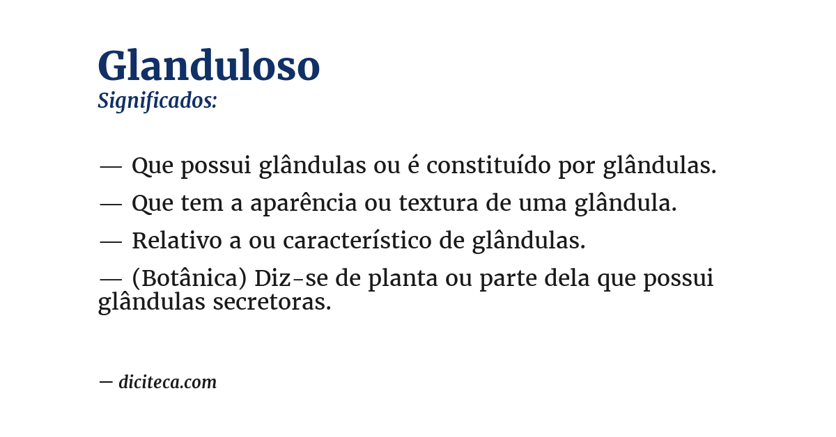 Significado de glanduloso