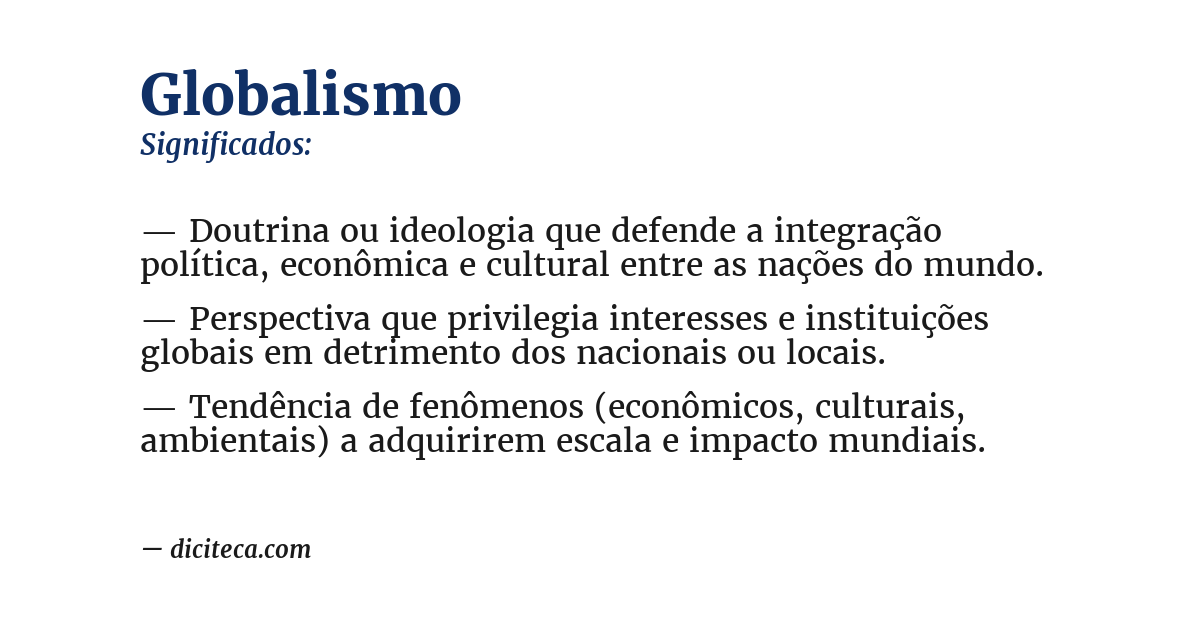 Significado de globalismo