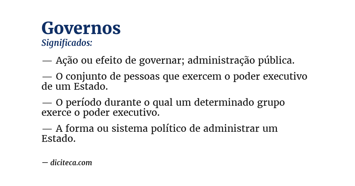 Significado de governos