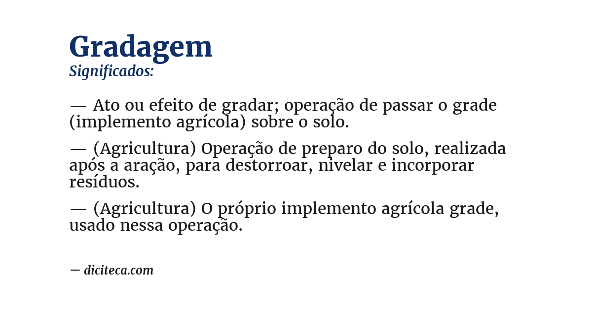Significado de gradagem