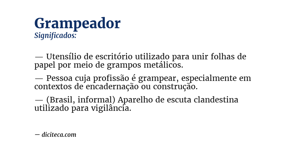 Significado de grampeador