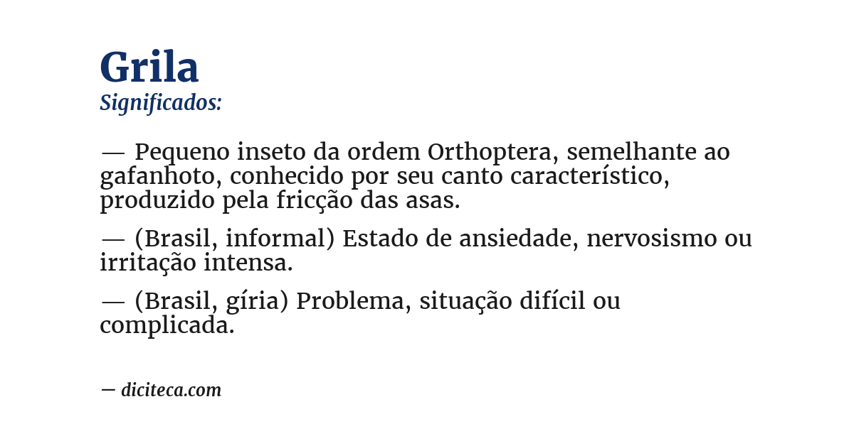 Significado de grila