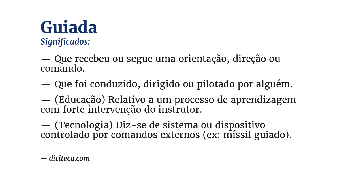 Significado de guiada