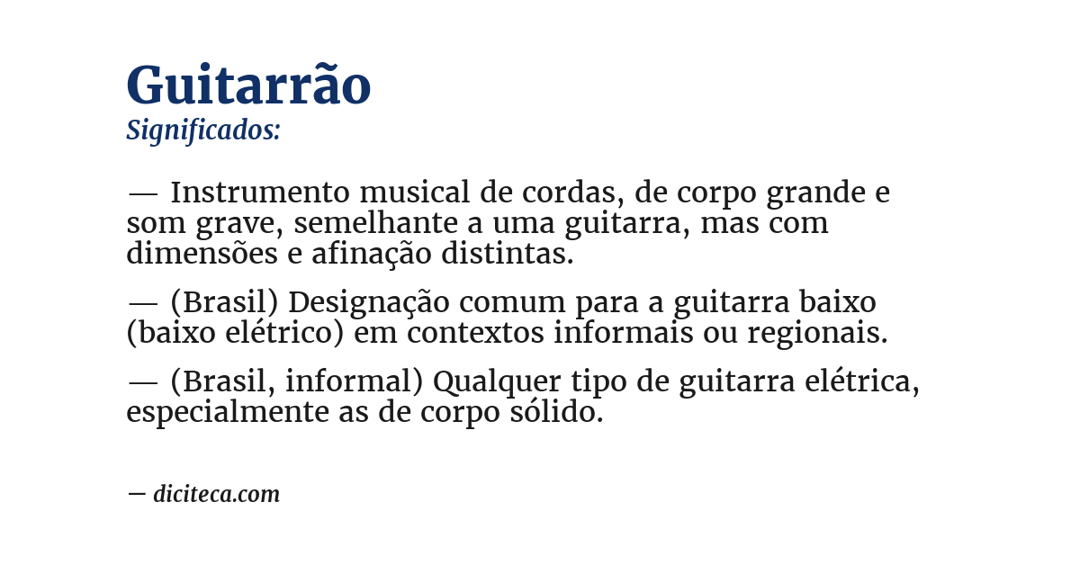 Significado de guitarrão