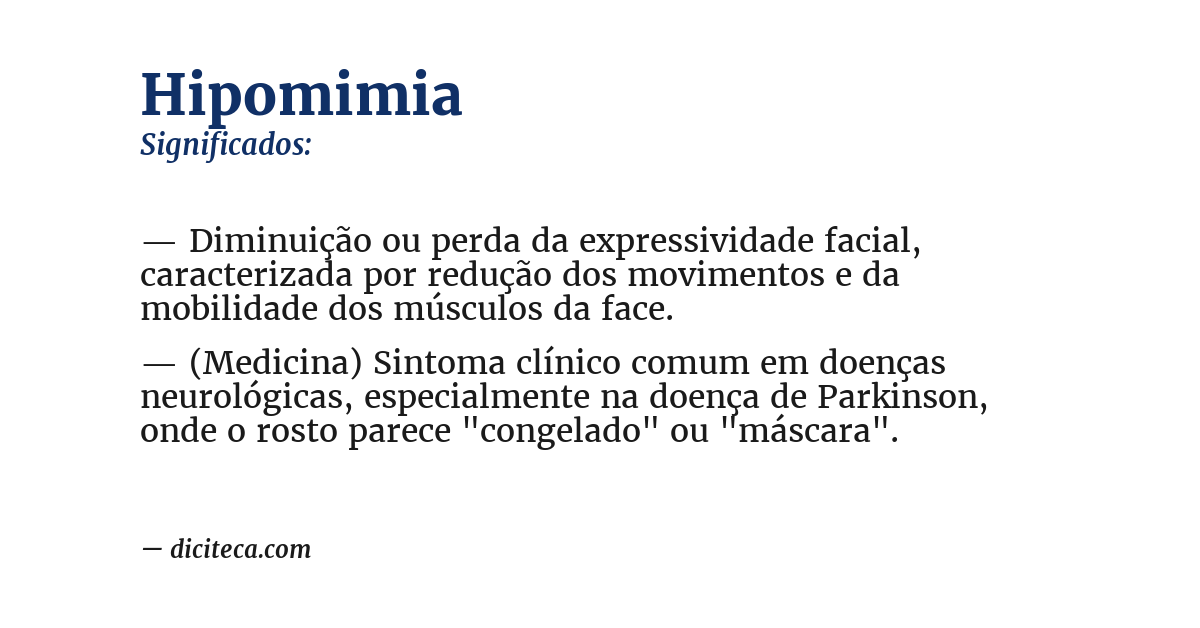 Significado de hipomimia