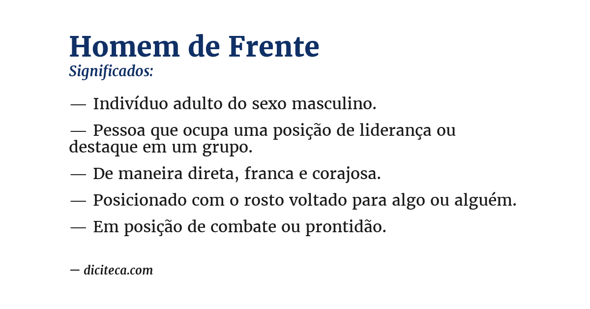 Significado de homem de frente