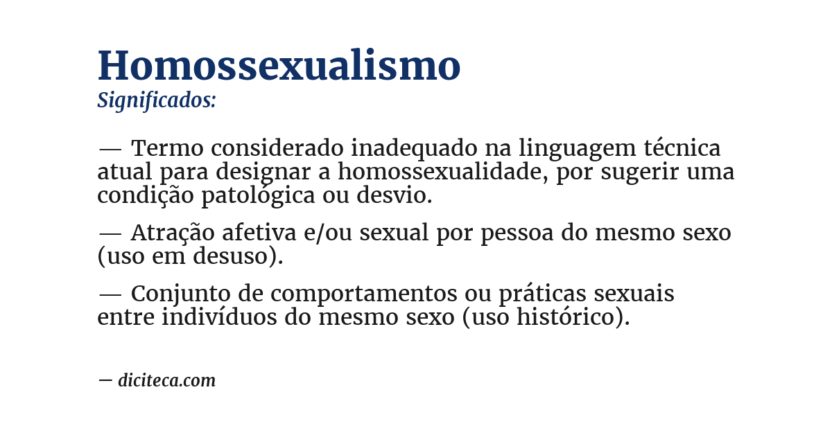 Significado de homossexualismo