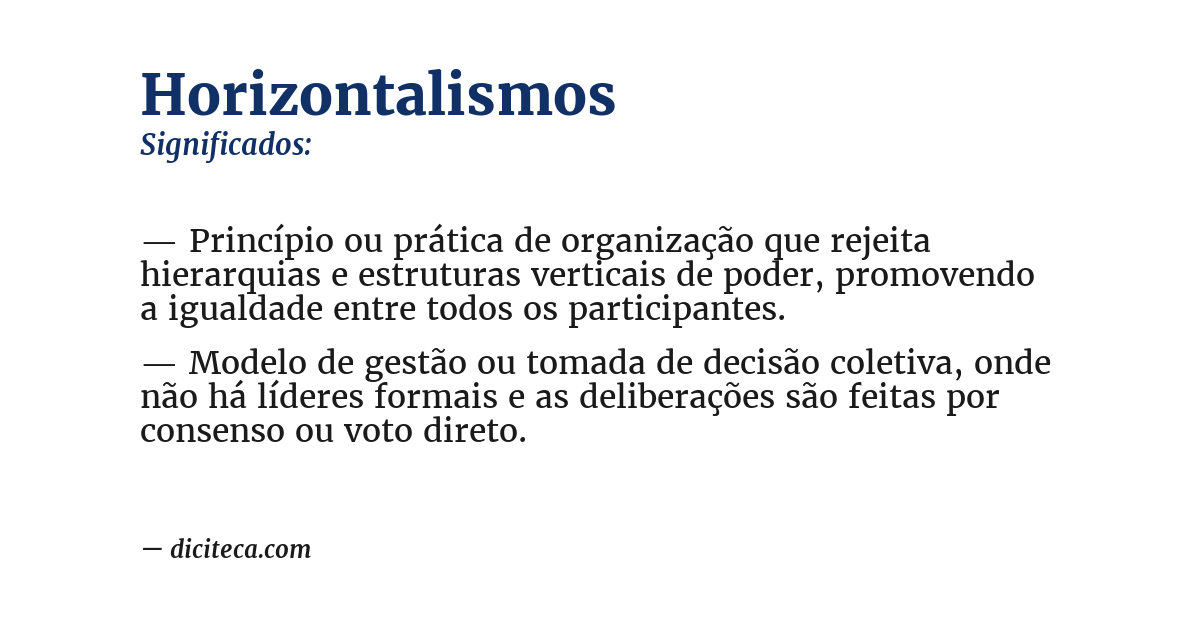 Significado de horizontalismos