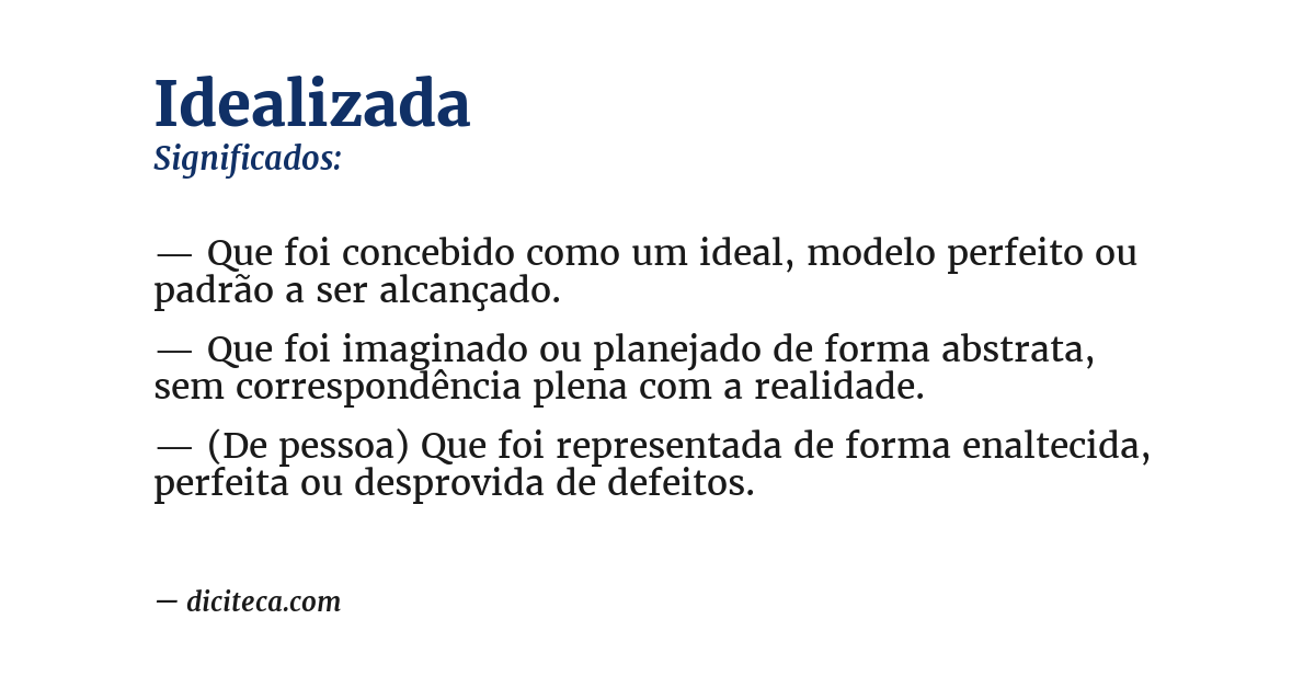 Significado de idealizada