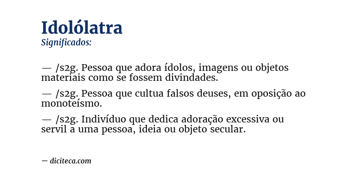Significado de idolólatra