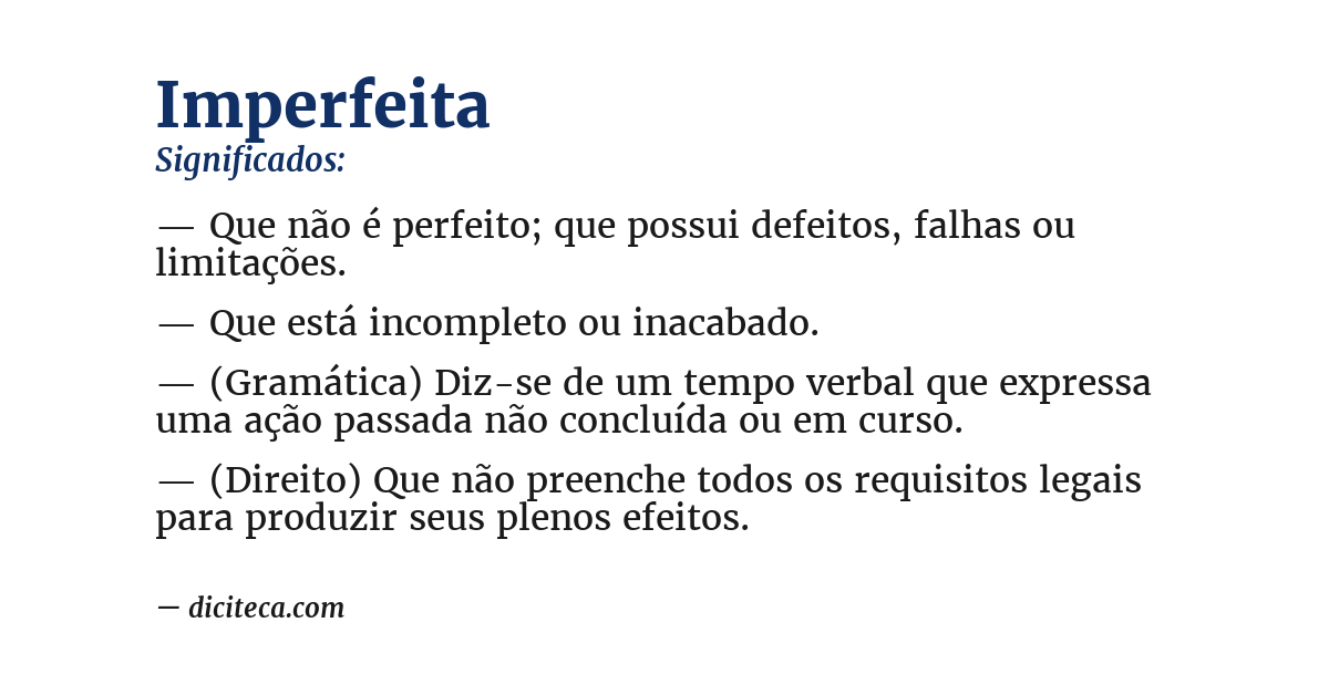 Significado de imperfeita